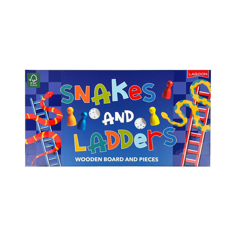 Snakes & Ladders Set - Wooden Board & Pieces - Lagoon Group