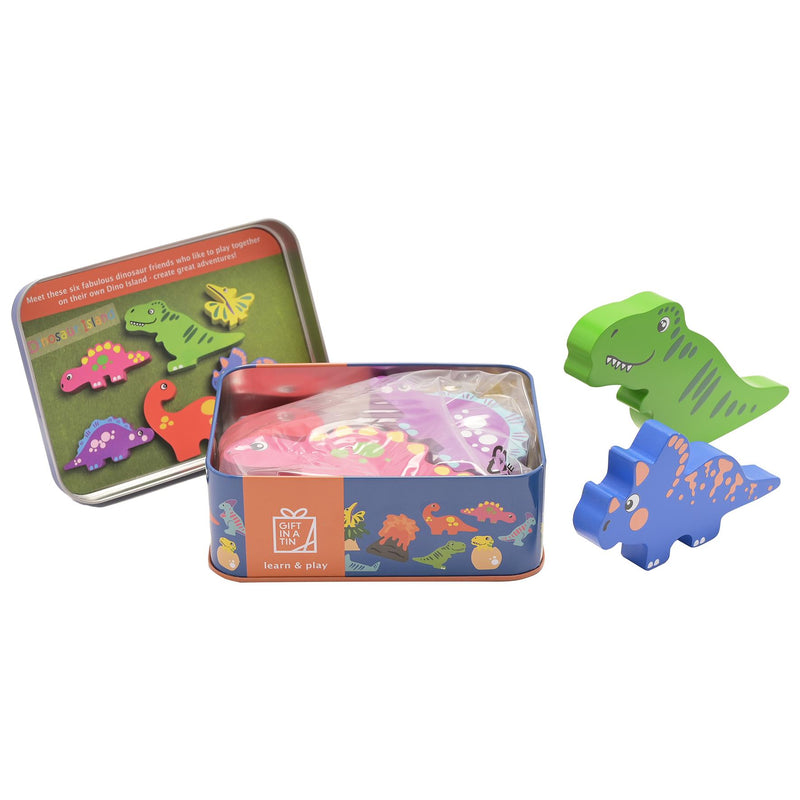 Apples To Pears - Learn & Play - Gift In A Tin - Dinosaur Island Adventure Set