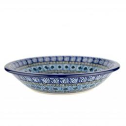 Pasta Plate/Soup Bowl - Blue Mosaics - 0026-1917X - 21.5 x 4.5cms - Polish Pottery