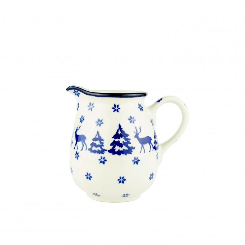 Creamer Milk Jug - Christmas Trees & Reindeers - 350ml - B84-1931X - Polish Pottery