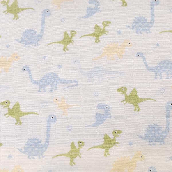 Muslins - Dinosaurs/Puppy Dogs/Tractors - Blues - Pack of 3/70x70cms - Suitable From Birth - Ziggle