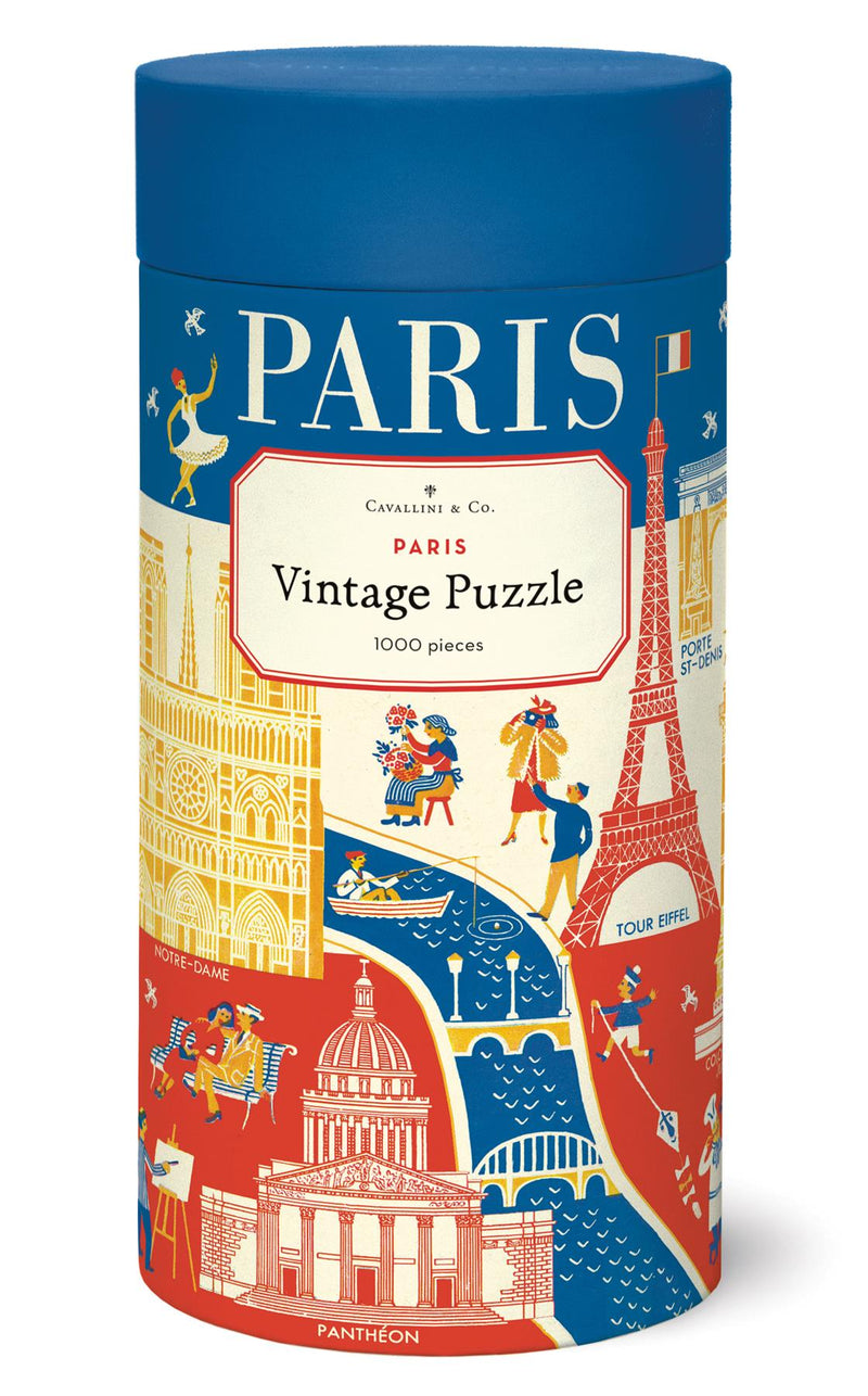 Cavallini - Vintage Jigsaw Puzzle - 1000 Pieces - 55x70cms - Icons of Paris