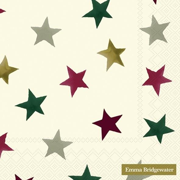 Emma Bridgewater - 20 x Lunch Paper Napkins/Serviettes - 33x33cms - Christmas Stars