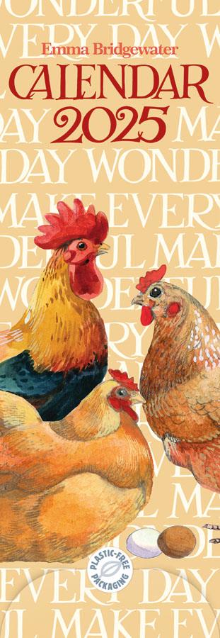 Emma Bridgewater - 2025 Wall Calendar - Month To View - Rise & Shine Chickens