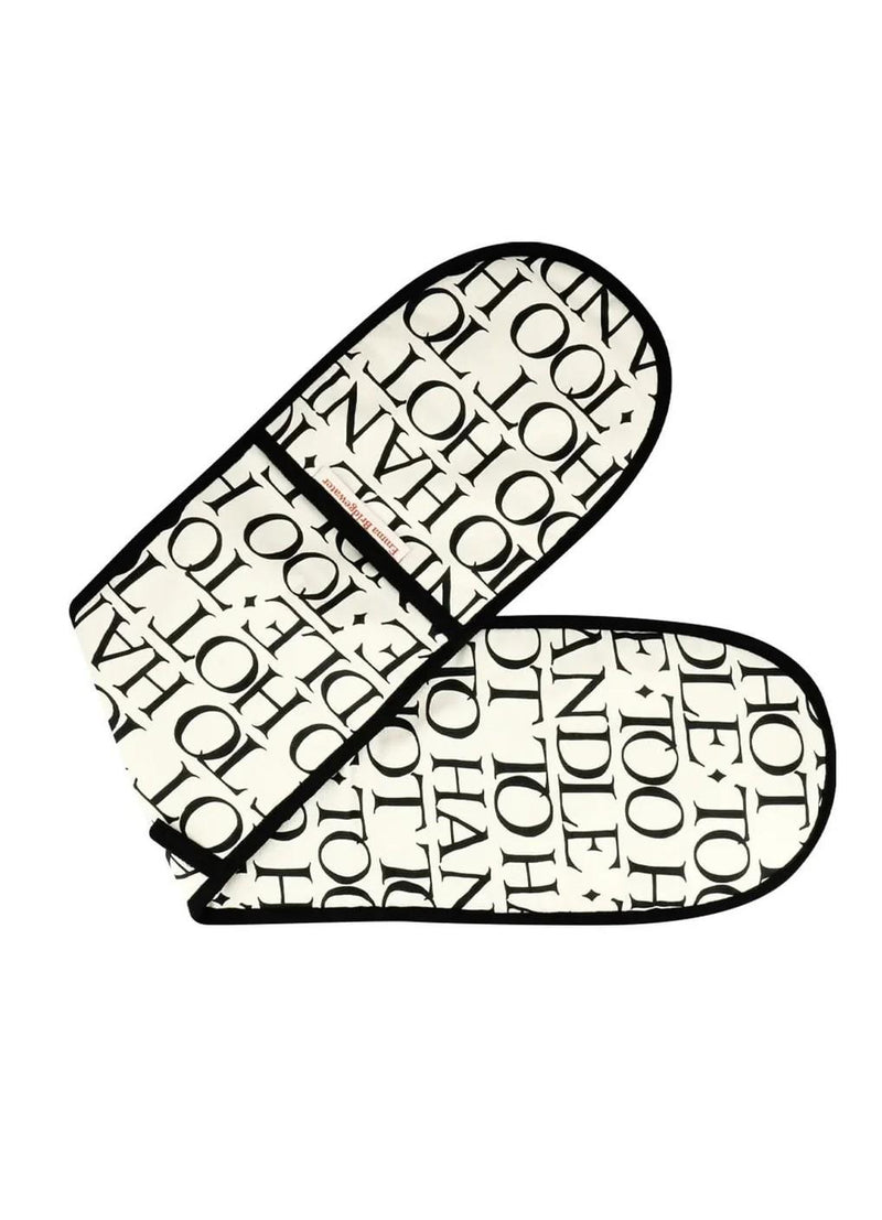 Emma Bridgewater - 100% Cotton - Double Oven Glove & Tea Towel Set - Black Toast