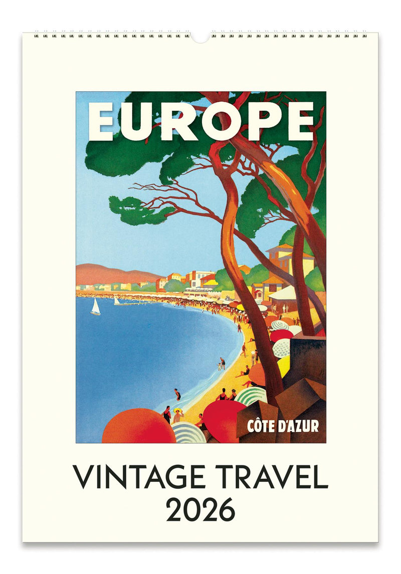 Cavallini - 2026 Wall Calendar - 13 x 19ins - Vintage Travel