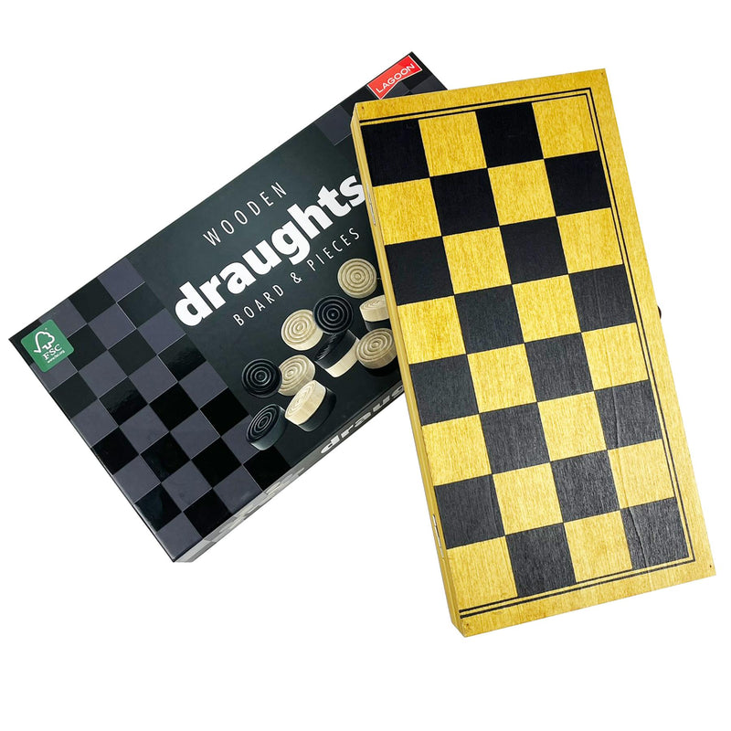 Draughts Set - Wooden Board & Pieces - Lagoon Group