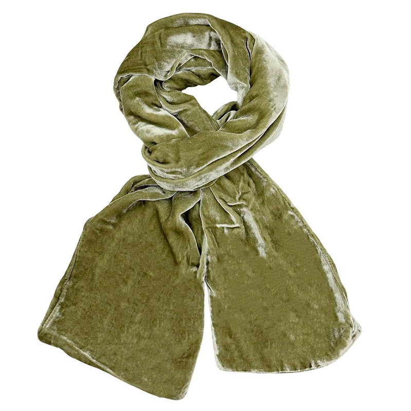 Lua - Silk Velvet Scarf - Plain Velvet - 165 x 17cms - Various Colour Options