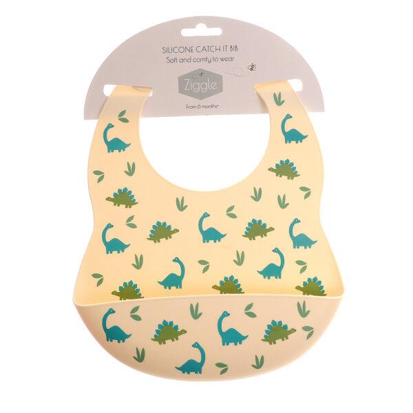 Silicone Catch It/Pelican Bib - Dinosaurs - 3-36 months - Ziggle