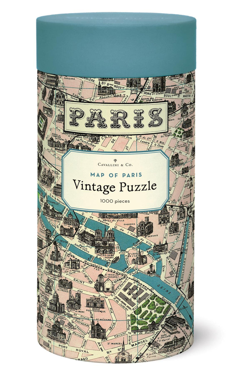 Cavallini - Vintage Jigsaw Puzzle - 1000 Pieces - 55x70cms - Map of Paris