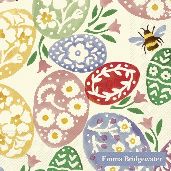 Emma Bridgewater - 20 x Cocktail Napkins/Serviettes - 25 x 25cms - Multi-Coloured Easter Eggs