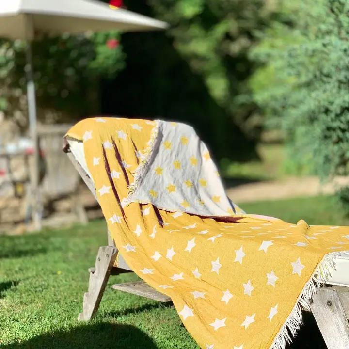 Stars Hammam Large Towel - Turmeric Yellow - Ailera - 90 x 160cms