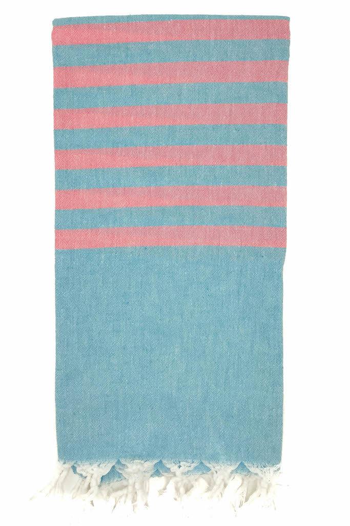 Clara Hammam Beach Towel - Marine/Grapefruit - Ailera 90x180cms