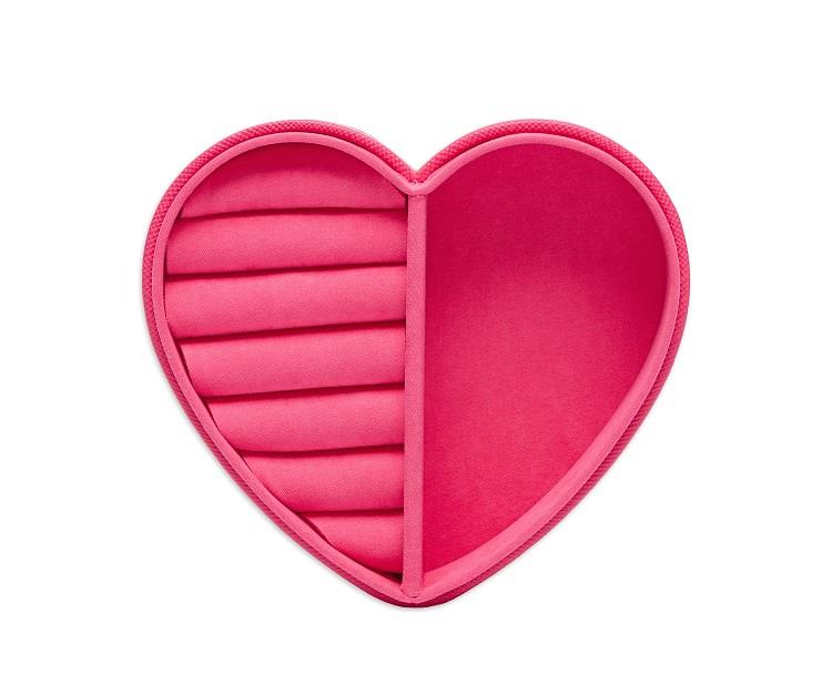 Heart Shaped Jewellery Box/Case - Hot Pink - 13x12x5cms - Estella Bartlett