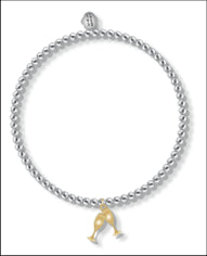 Champagne Charm Sienna Bracelet - Silver & Gold Plated - Let&