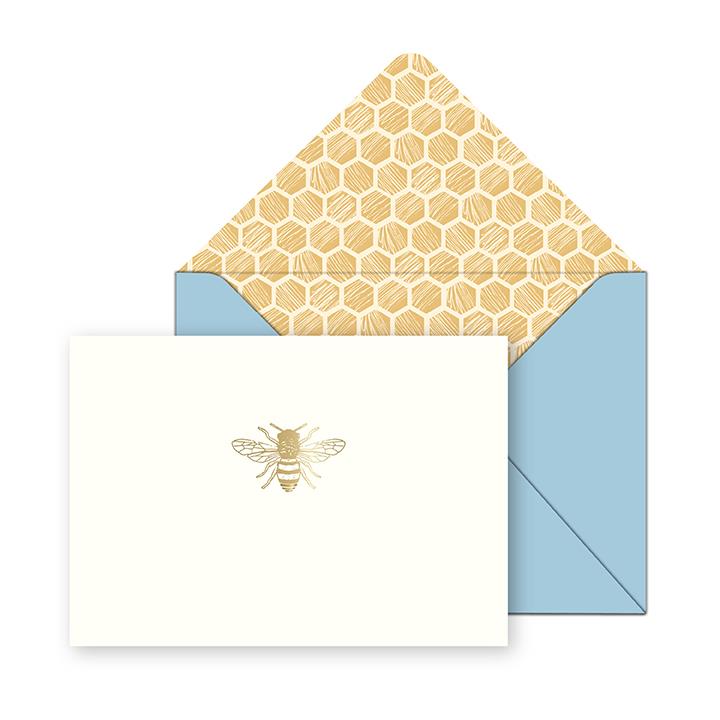 Bee Card Set - 10 Blank Note Cards & Matching Envelopes