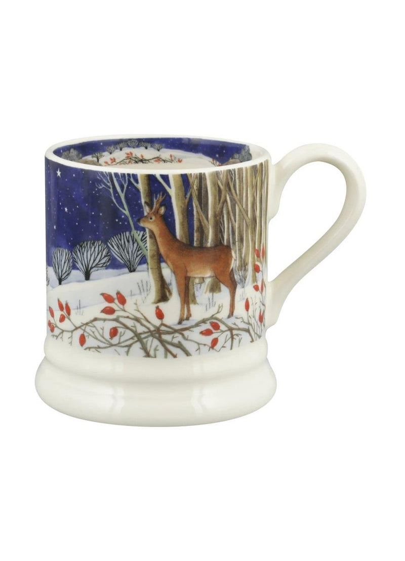 Emma Bridgewater - Half Pint Mug (300ml/1/2pt) - 9.3x8.2cms - Winter Animals - Midnight Deer