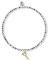 Martini Glass Charm Sienna Bracelet - Silver & Gold Plated - Congratulations - Estella Bartlett