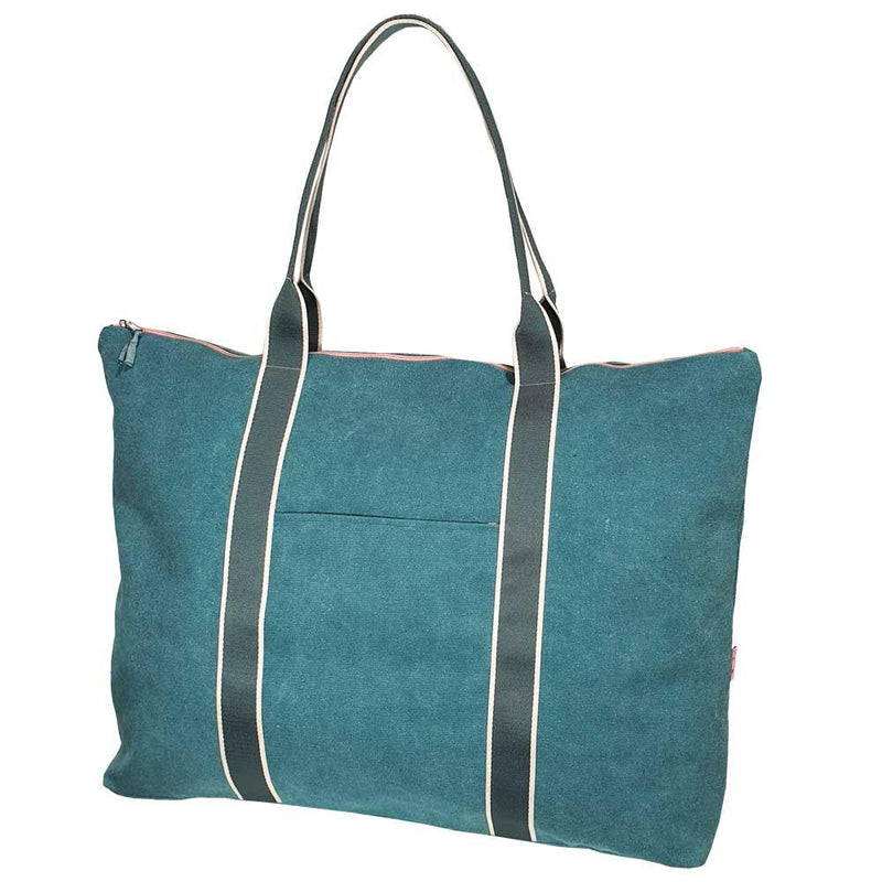 Lua - Thick Cotton Canvas Overnight/Weekend/Cabin Bag - Teal - 60 x 41cms