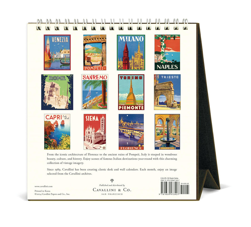 Cavallini - 2025 Desk Calendar - 6 x 6.5ins - Italy/Italia