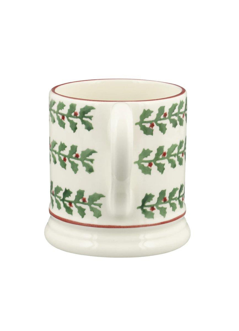 Emma Bridgewater - Half Pint Mug (300ml/1/2pt) - 9.3x8.2cms - Christmas Tiny Holly