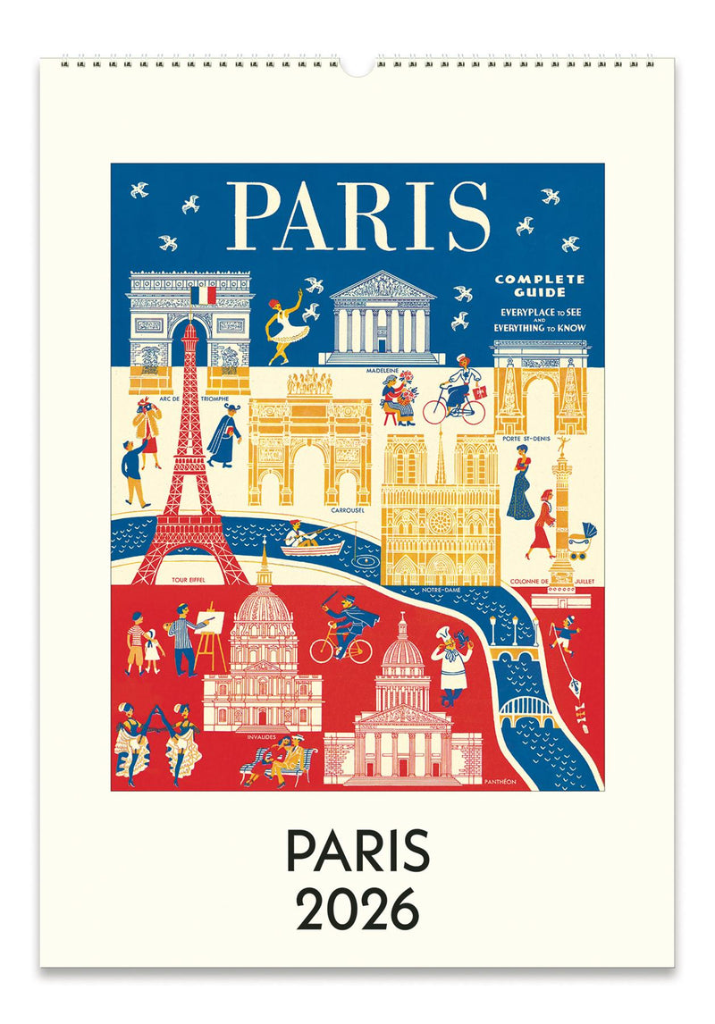 Cavallini - 2026 Wall Calendar - 13 x 19ins - Paris