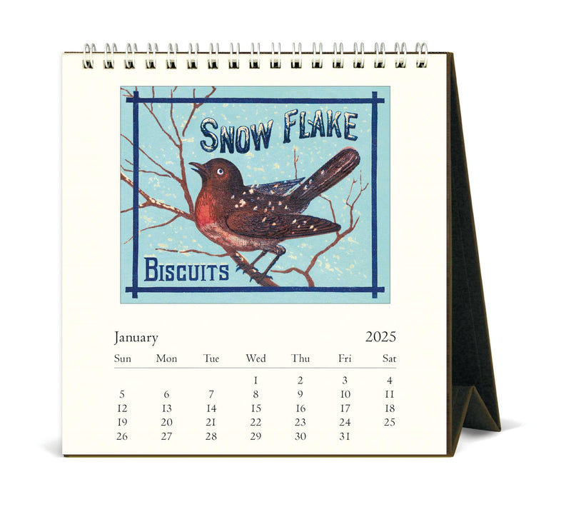 Cavallini - 2025 Desk Calendar - 6 x 6.5ins - Vintage Birds