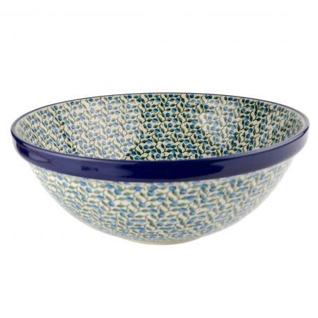 Large Salad/Fruit Bowl - Blue Berries - 0055-1658X - 28 x 11cms - Polish Pottery