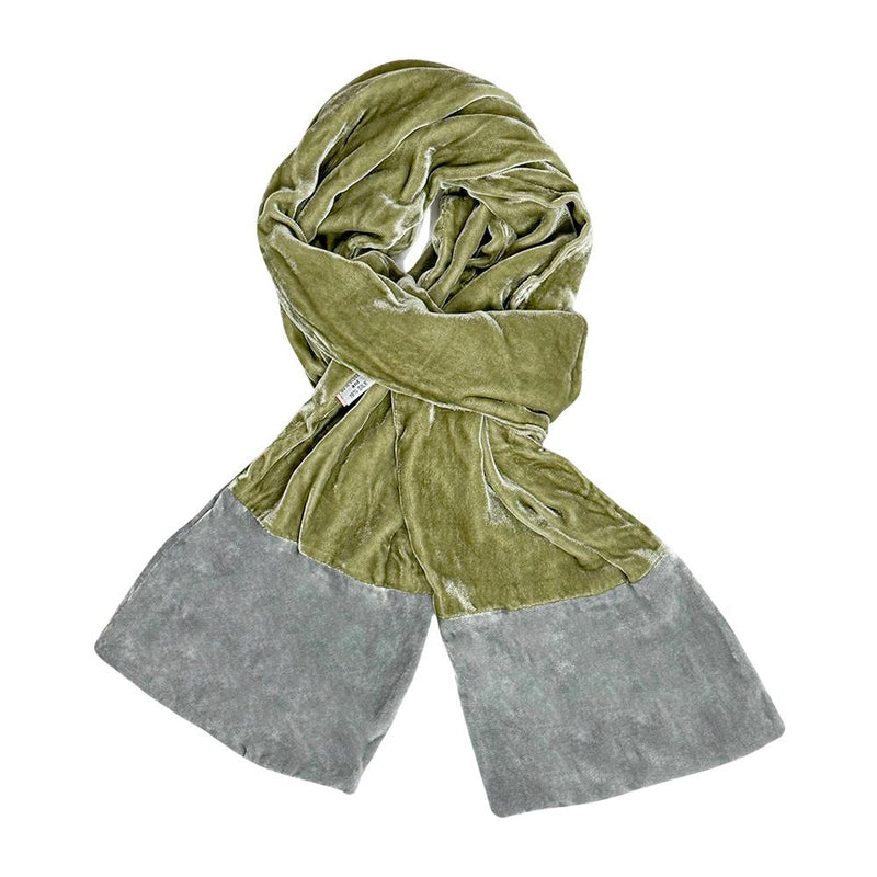 Lua - 2 Tone Velvet Scarf - Contrast Ends - 160x17cms - Various