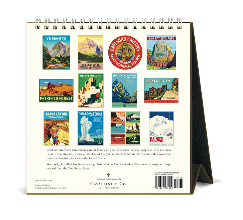 Cavallini - 2026 Desk Calendar - 6 x 6.5ins - USA National Parks/Yosemite