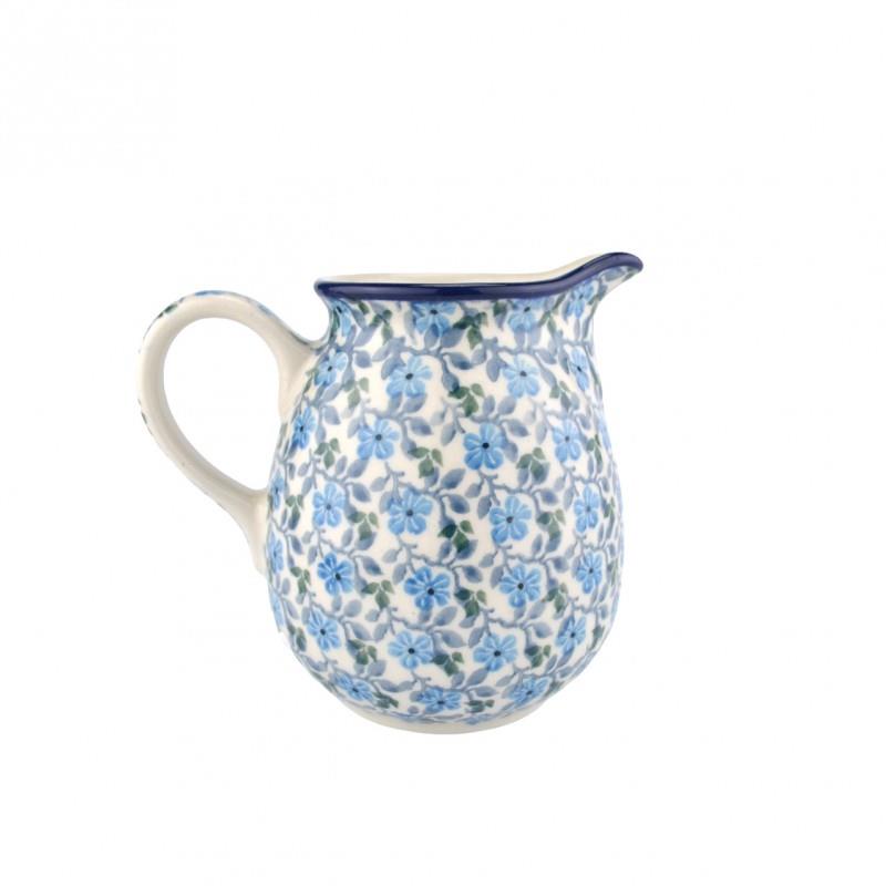 Creamer Milk Jug - Blue Flowers - 350ml - B84-1991X - Polish Pottery