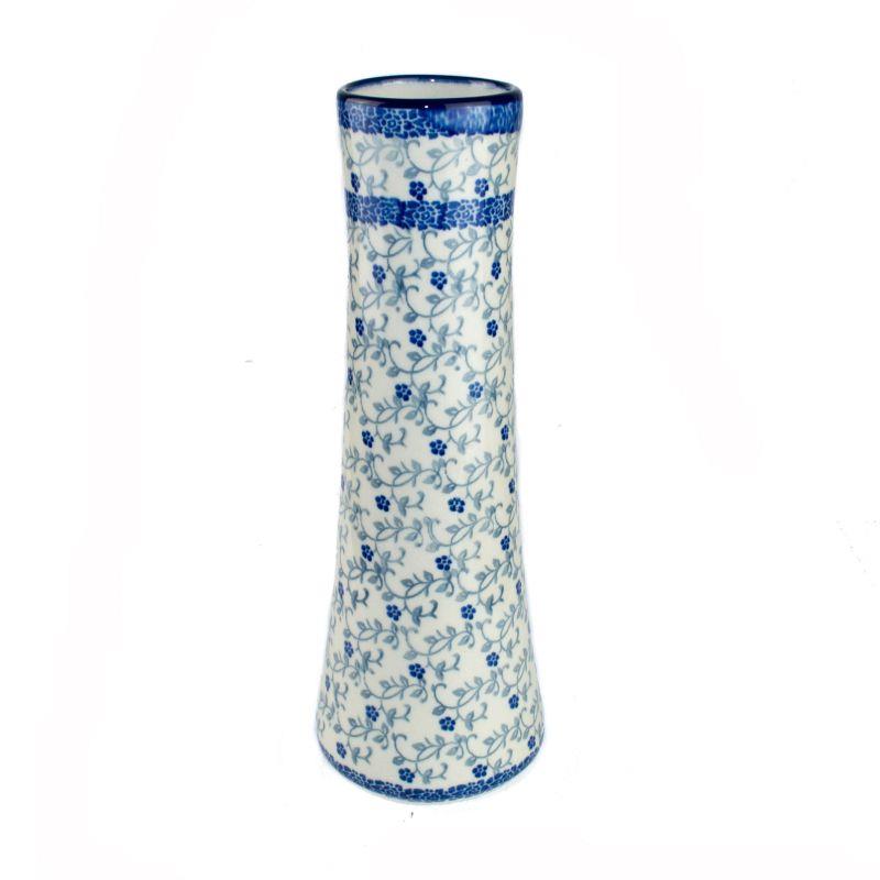 Vase - Tiny Blue Flowers - 25 x 6.5/8.5cms - 0199-1952X - Polish Pottery
