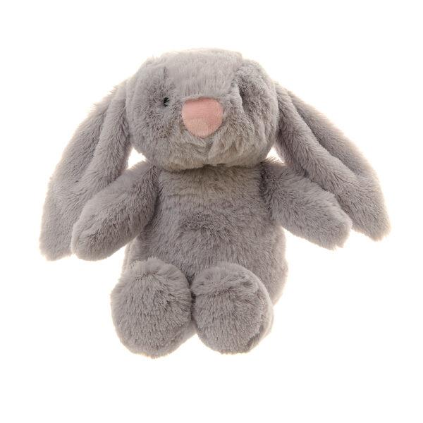 Velour Plush Toy - Grey Bunny Rabbit - Suitable From Birth - Ziggle