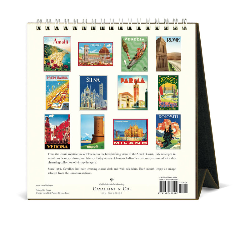 Cavallini - 2026 Desk Calendar - 6 x 6.5ins - Italy/Italia