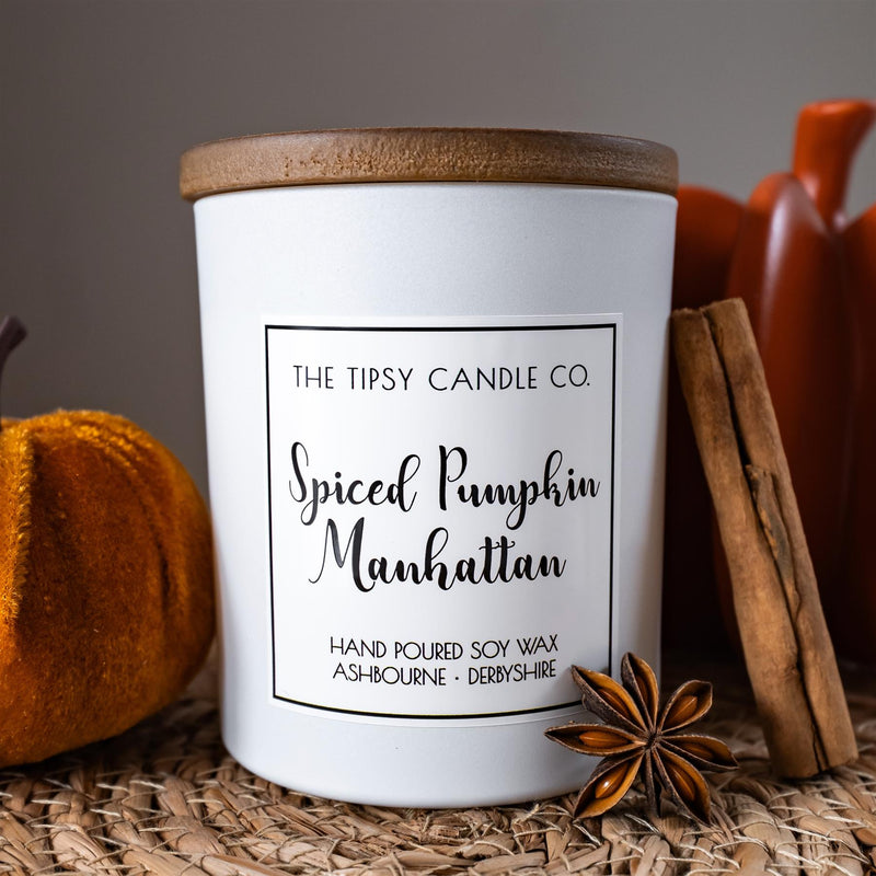 Spiced Pumpkin Manhattan - Soya Wax Candle 300ml/50hrs Burn Time - The Tipsy Candle Company