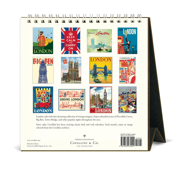 Cavallini - 2026 Desk Calendar - 6 x 6.5ins - London