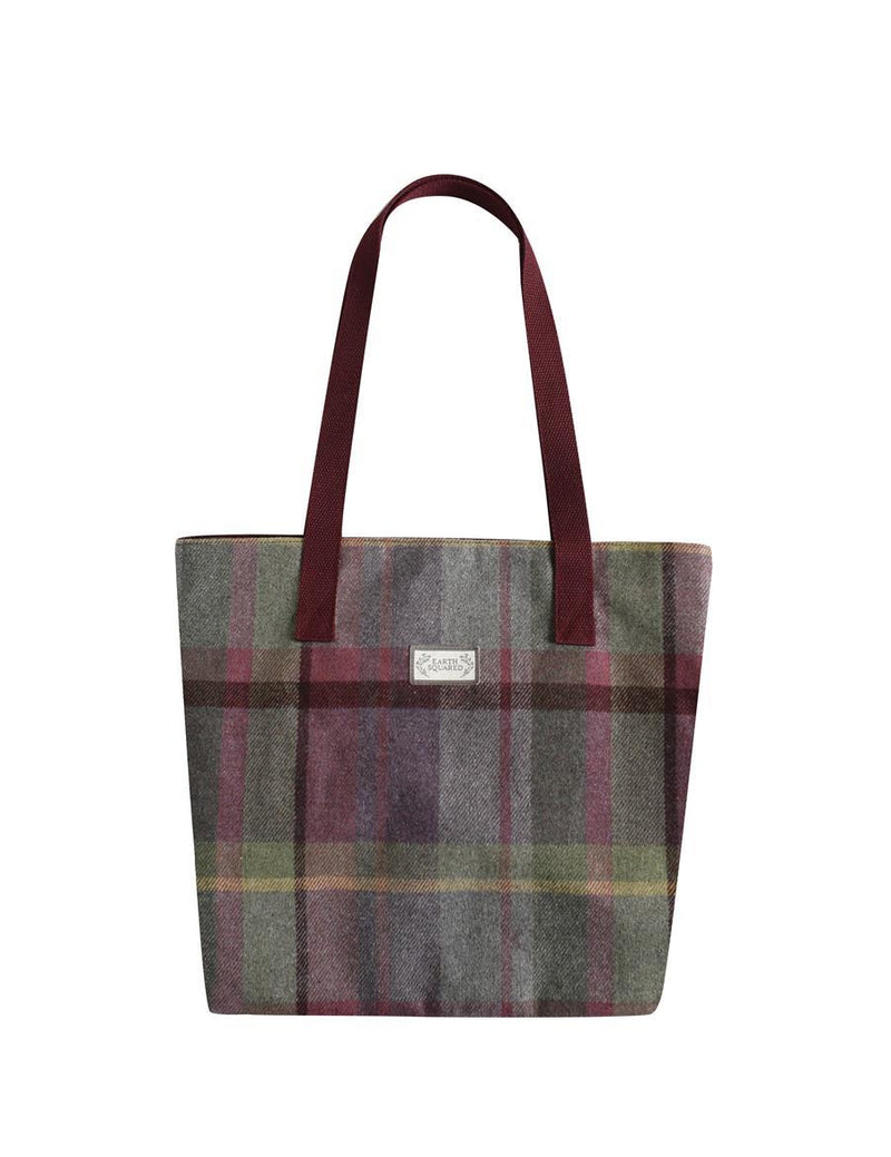 Earth Squared - Shopper Tote Bag - Gullane Tweed - Burgandy/Plum - 30x35x10cms