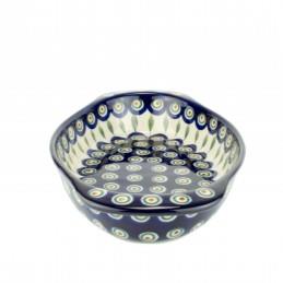 Oval Oven Dish With Handles - Green, Red & White Spots - Peacock - 32.5 x 18.5 x 5.5cms - 0719-0054X - Polish Pottery