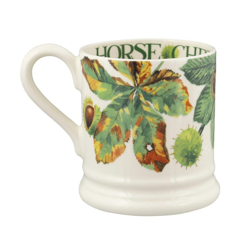 Emma Bridgewater - Half Pint Mug (300ml/1/2pt) - 9.3x8.2cms - Trees & Leaves - Horse Chestnut & Conkers