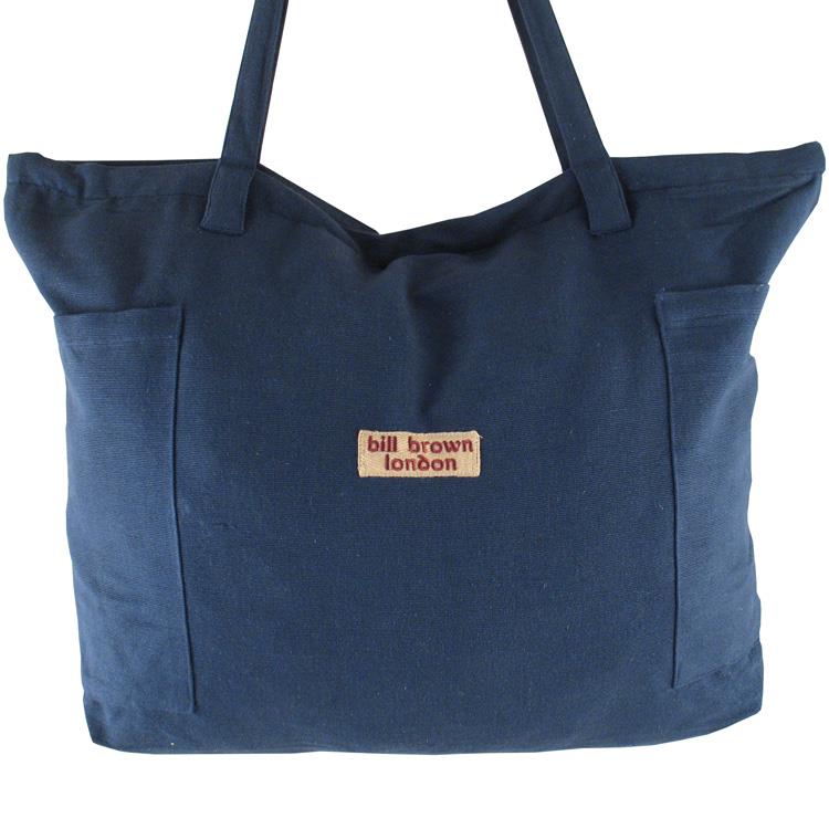 Bill Brown Bags - Lula Large Cotton Beach Bag - Navy Blue - 61x41x16cms