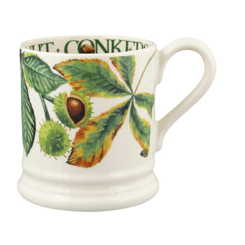 Emma Bridgewater - Half Pint Mug (300ml/1/2pt) - 9.3x8.2cms - Trees & Leaves - Horse Chestnut & Conkers