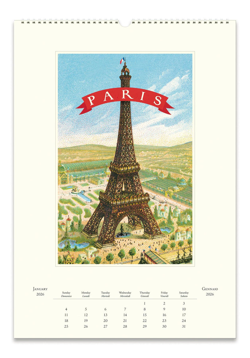 Cavallini - 2026 Wall Calendar - 13 x 19ins - Paris