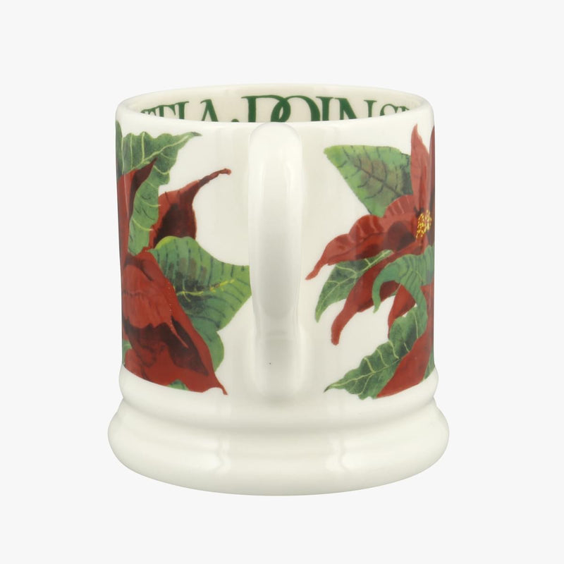 Emma Bridgewater - Half Pint Mug (300ml/1/2pt) - 9.3x8.2cms - Flowers - Christmas Poinsettia