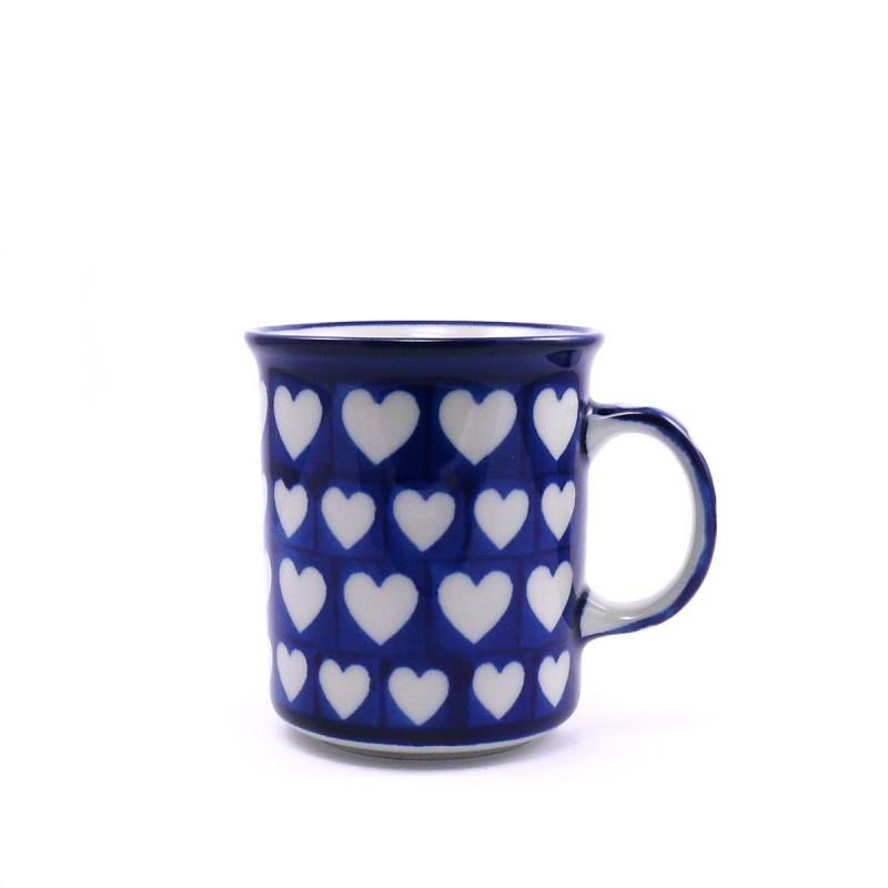 Classic Straight Sided Mug - Hearts - 270ml - 0236-0375JX - Polish Pottery