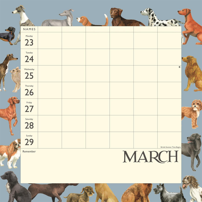 Emma Bridgewater - 2026 Family Wall Calendar - Week To View/6 Columns - Dogs, Dinners & Dates