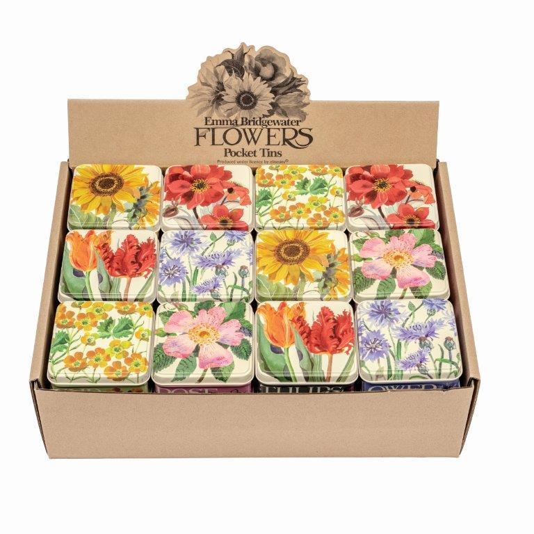 Emma Bridgewater - Square Pocket Treat Tin/Stocking Filler - Flowers - Sold Individually