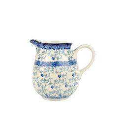 Creamer Milk Jug - Tiny Blue Flowers - 350ml - B84-1952X - Polish Pottery