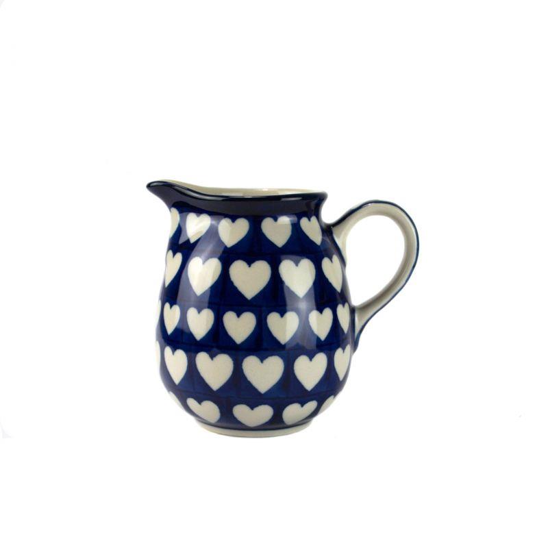 Creamer Milk Jug - Hearts - 350ml - B84-0375JX - Polish Pottery