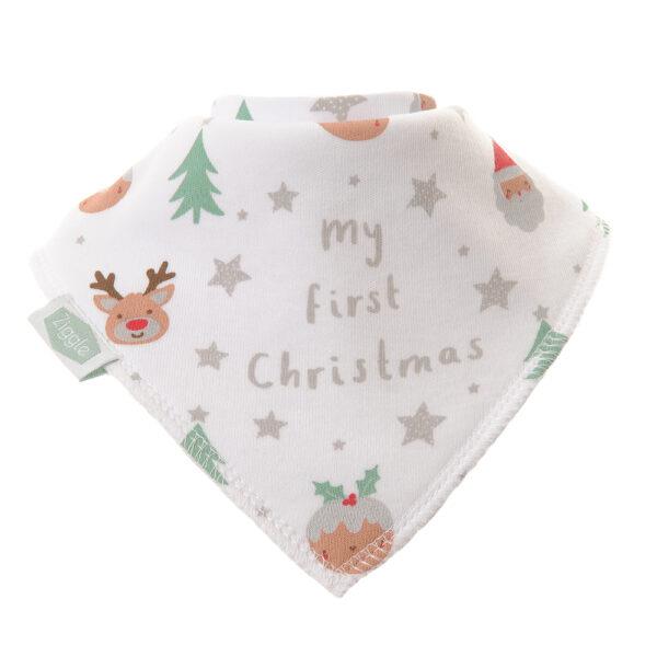 Dribble Bib - My First Christmas - White - Suitable From Birth - Ziggle