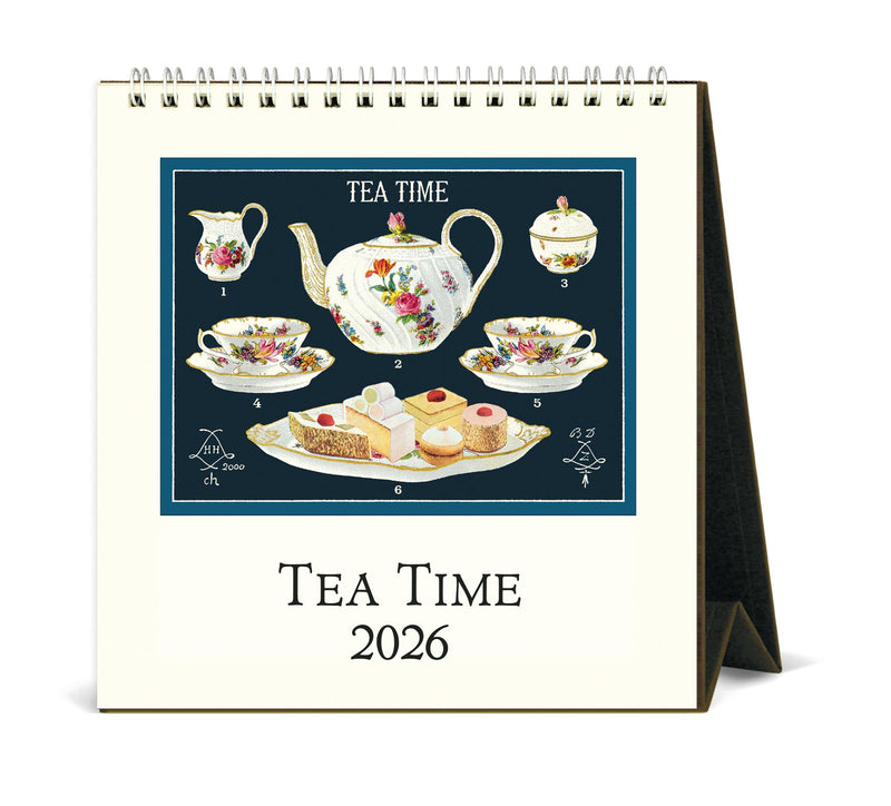 Cavallini - 2026 Desk Calendar - 6 x 6.5ins - Tea Time